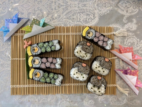 親子で飾り巻き寿司